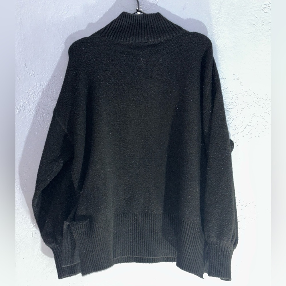 Kangol x H&M Black Oversized Mock Neck Logo Sweater M - Picture 4 of 7
